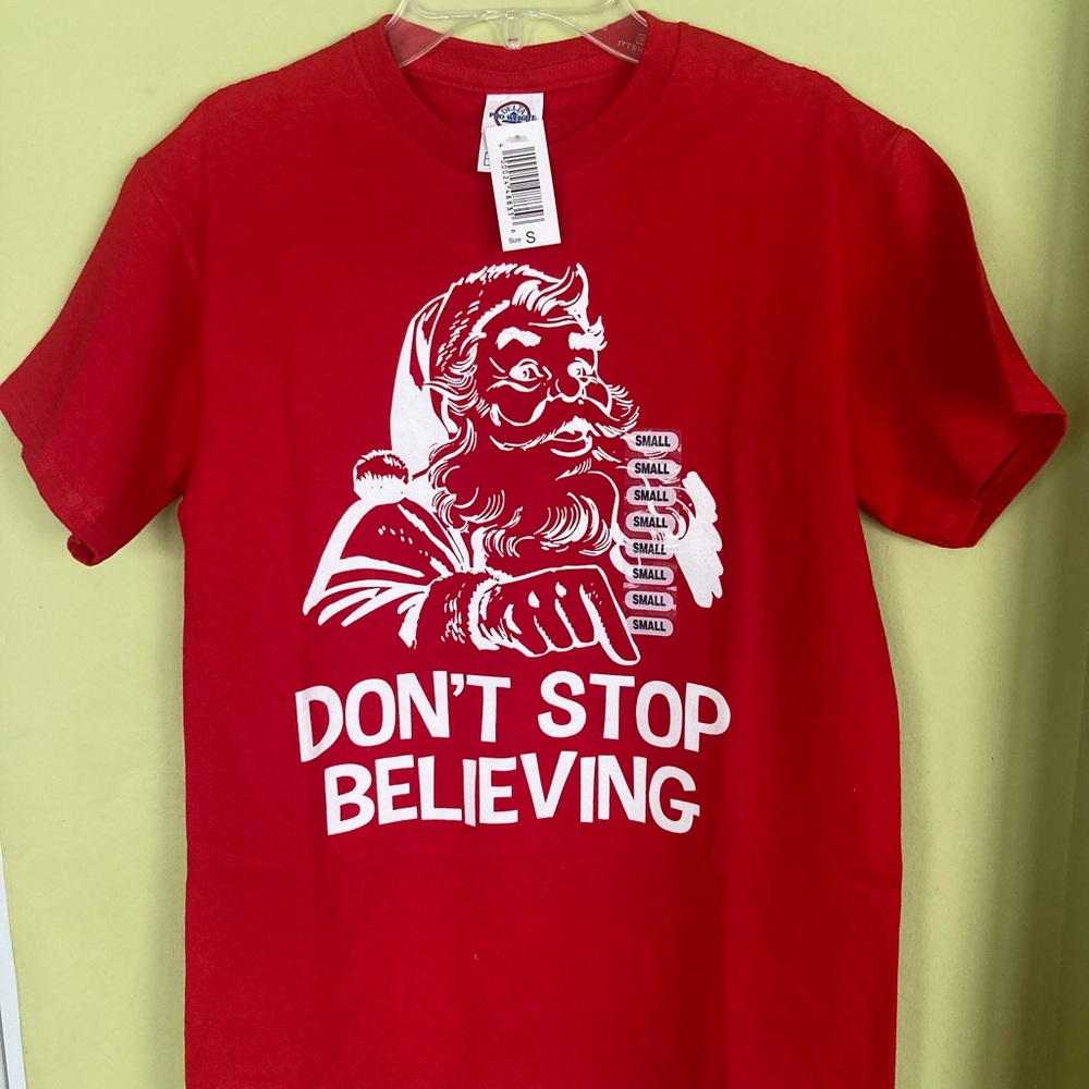 Santa Red Graphic Size S Adults T Shirt